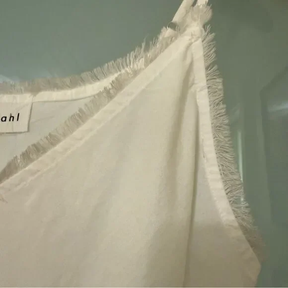 Bella Dahl White V-Neck Frayed Tencel Cami - Picture 6 of 9